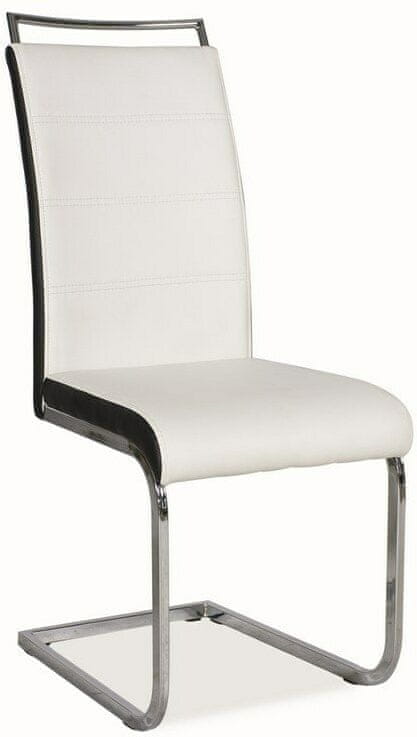 CASARREDO Jedálenská čalúnená stoličky H-441 biela/čierna